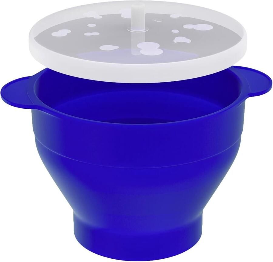 Popcorn Maker Snack Kom Film Avond Olie Vrij Recept 24cm Kom Blauw