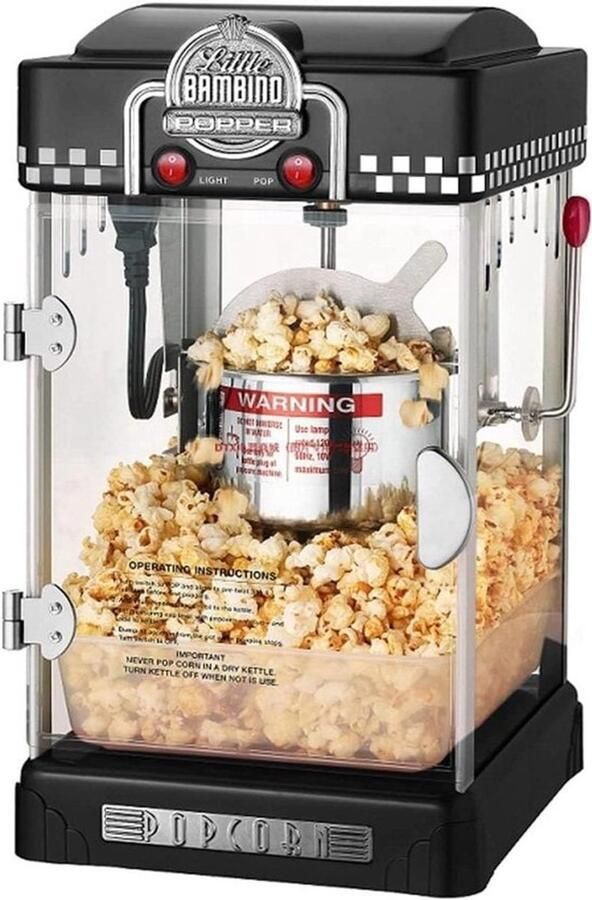Popcorn Maker Popcornmachine Thuisfilms Kijken Olievrij Poppen 25 x 28 x 46 cm Zwart