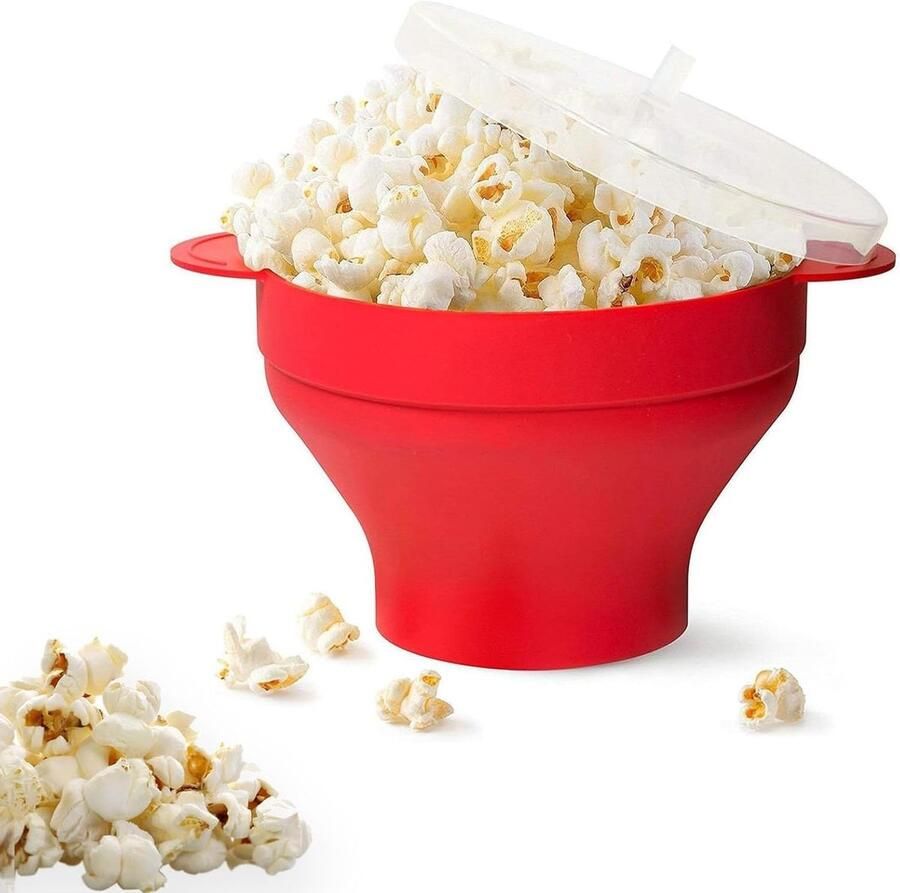 Popcorn Maker Snack Maker Thuis Films Kijken Inklapbaar Ontwerp 25 x 14.5 cm Rood