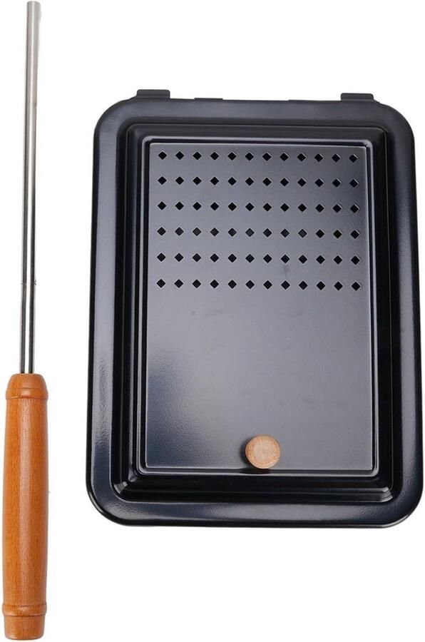 Popcorn pan Handmatige pan Thuis popcorn maken Gelijkmatige warmteverdeling Compact ontwerp Zwart
