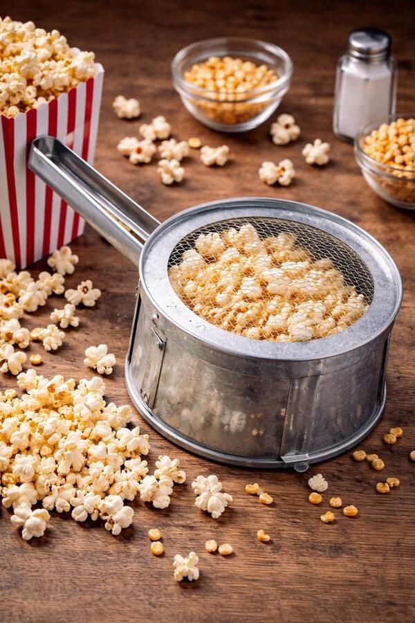 Popcorn Pan – Metalen Popcorn Maker voor Fornuis Gas & Kampvuur – Handmatige Popcorn Poffen Pan