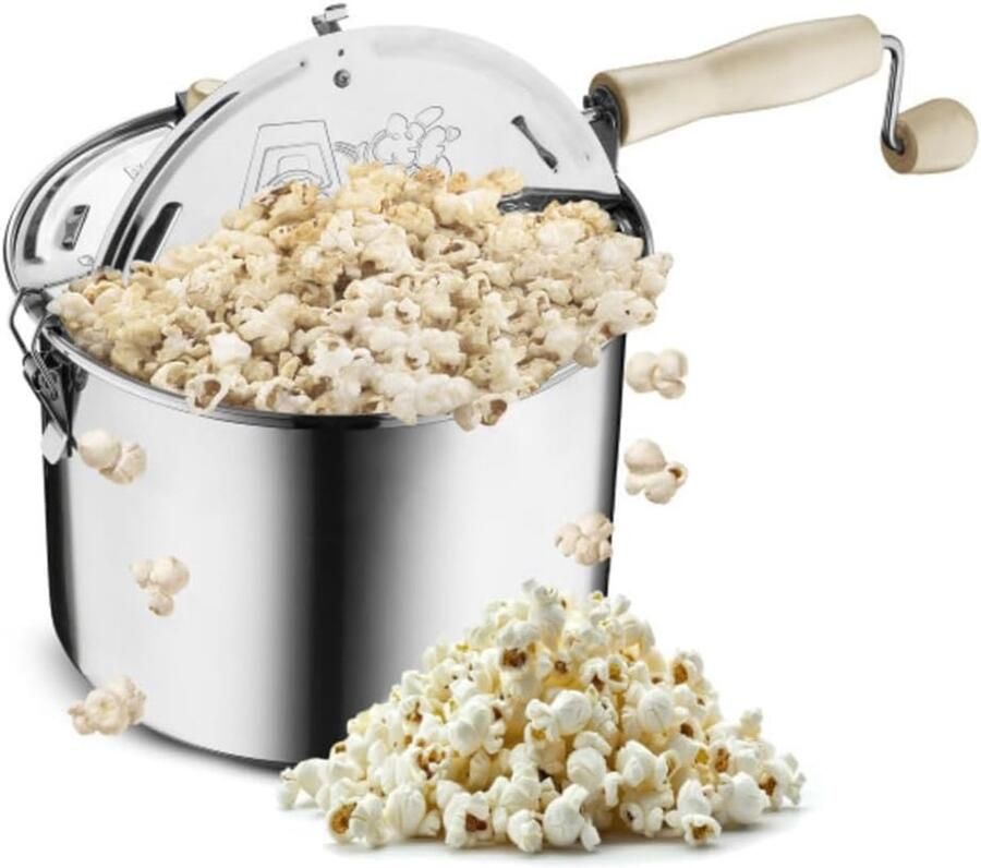 Popcorn Machine Snel Snacks Filmmarathon Thuis Gelijkmatige Warmte 65 Liter Zilver