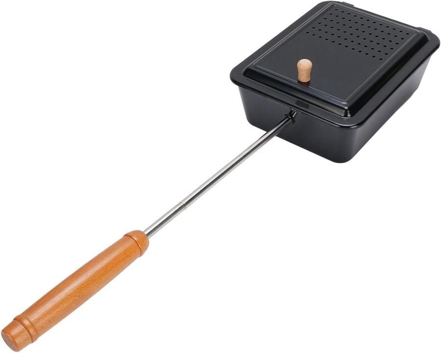 Popcorn Popper Popcornmaker Grilllade Snacks Maken Anti-aanbakafwerking N.v.t. Zwart