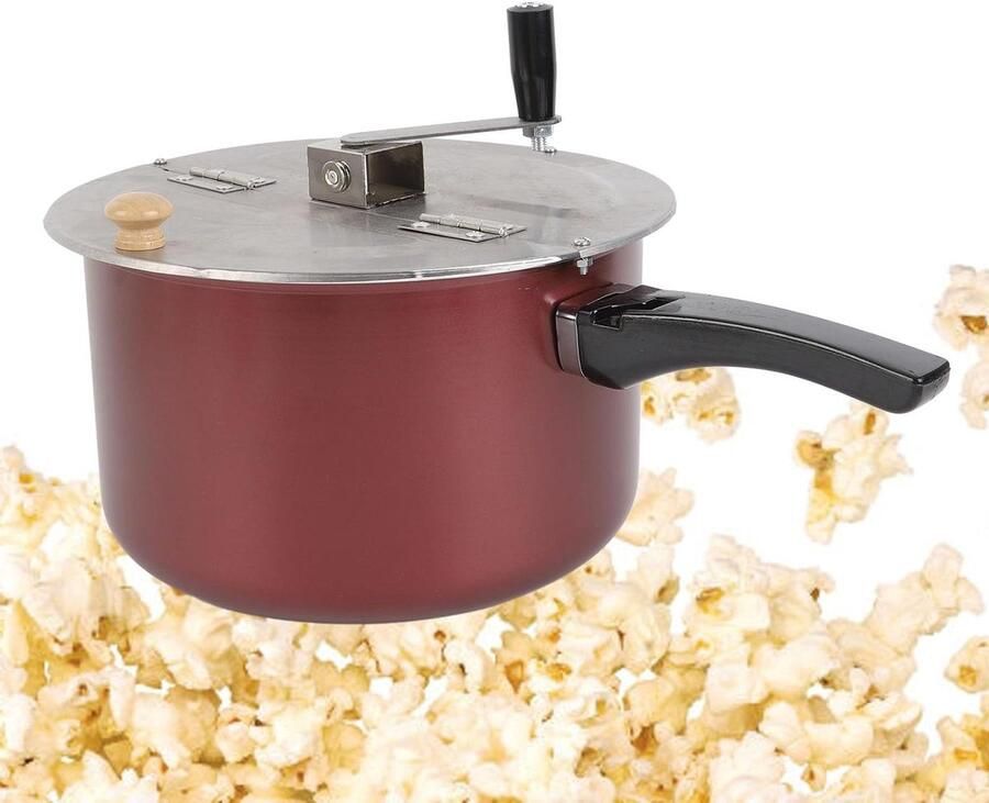 Popcorn Popper Popcornmaker Pot Filmavond Thuis Roestvrijstaal Compact Ontwerp Zilver