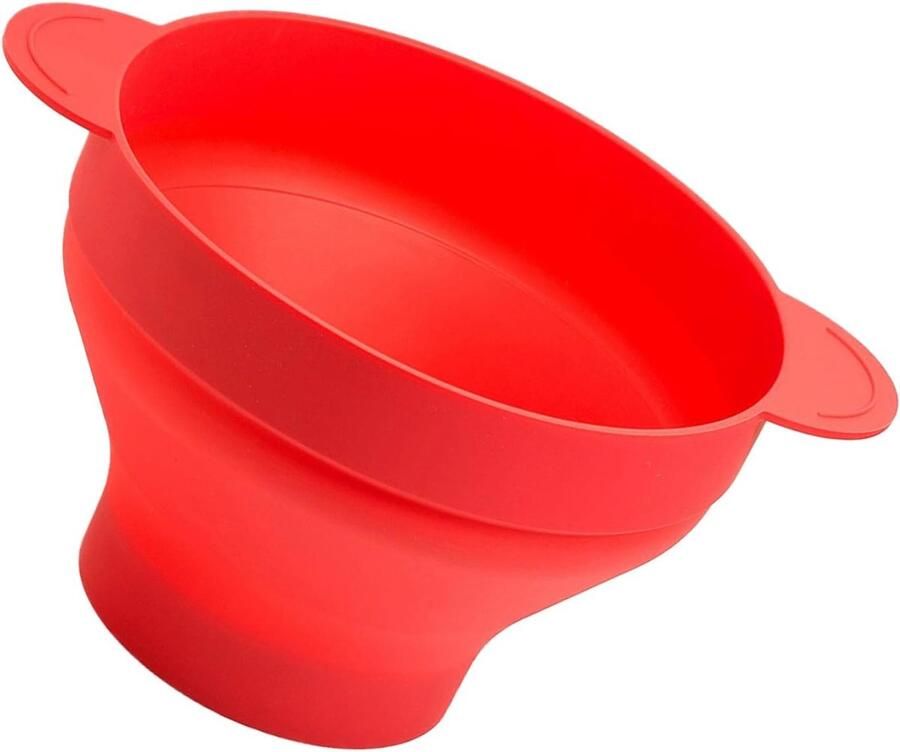 Popcorn Schaaltje Magnetron Kom Snacks Maken Opvouwbaar en Vaatwasmachinebestendig 24x20x5 cm Rood