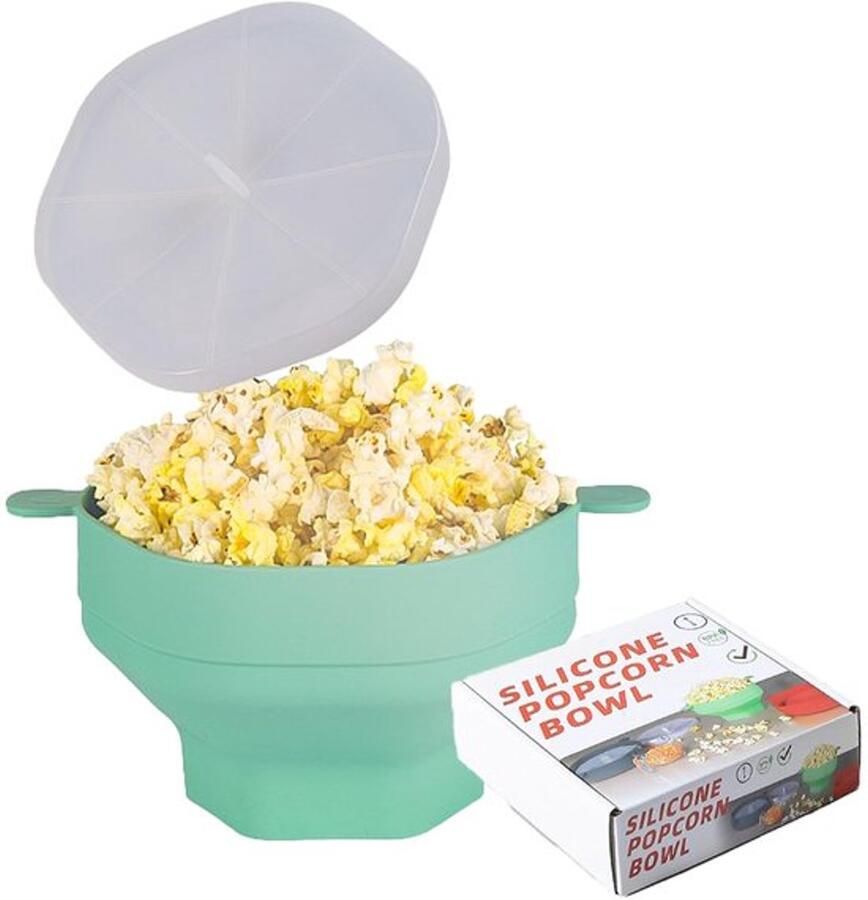 Popcornkom Siliconen BPA-vrij Magnetronbestendig Eenvoudig te reinigen Handgreep Geschikt voor feesten Popcornbowl