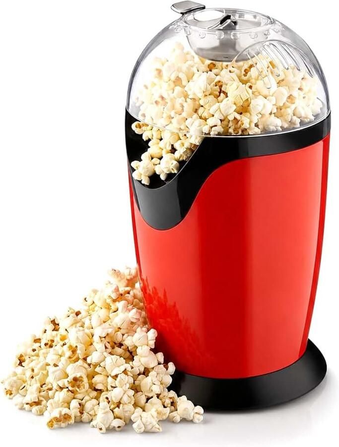 Popcornmachine 1200 W hete lucht popcornmaker popcornmachines met maatbeker transparant deksel voor thuisbioscoop filmavonden Kerstmis kinderverjaardag filmavonden feestjes