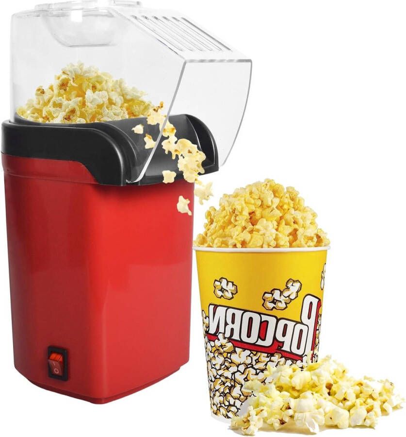 Popcornmachine 1200 W mini-popcornmachine voor thuis eenvoudig en gezond inclusief popcornmaïs zoete popcorn maatlepel voor maïs thuisvideo's kerstfeesten Popcorn machine