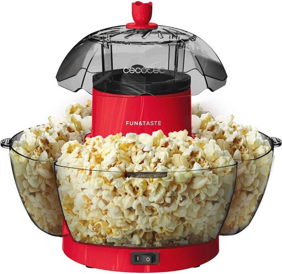 Popcornmachine 1200 W Zelfgemaakte Popcorn in Slechts 2 Minuten Totale Capaciteit van 4 5 L met 4 Verwijderbare Bakjes