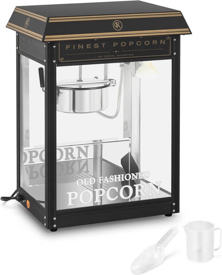 Popcornmachine 1.600 W met Verlichting Zwart Goud 5-6 kg uur