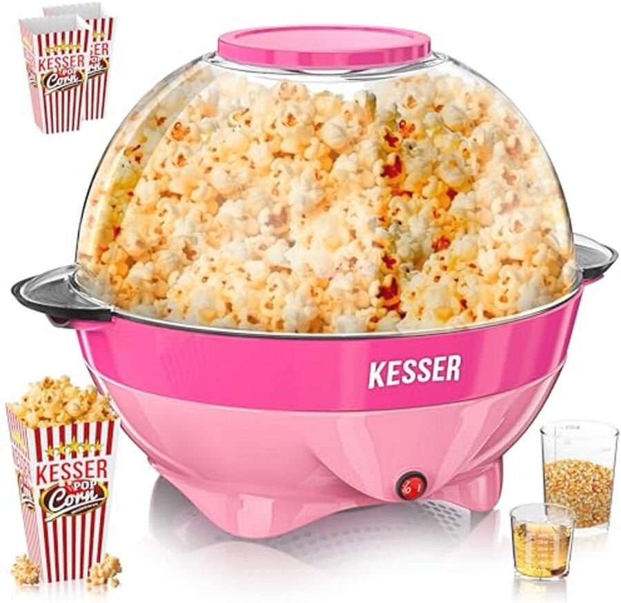 Popcornmachine 800 Watt 5 liter met deksel en antiaanbaklaag