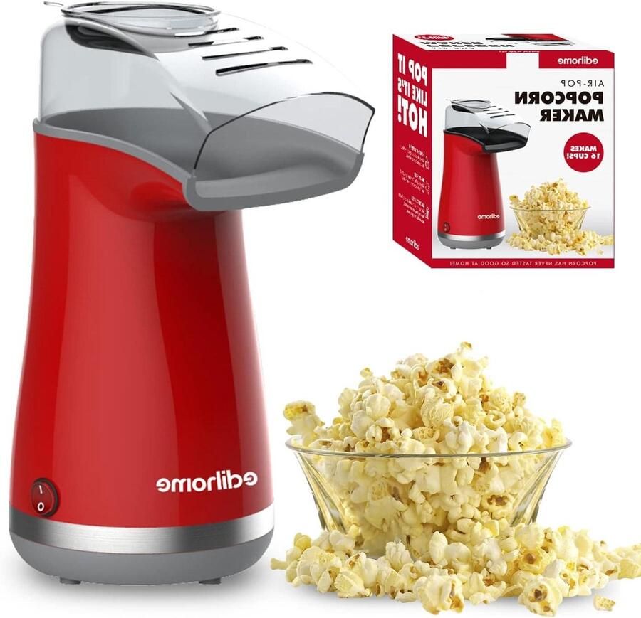 Popcornmachine Elektrisch Apparaat Poppen Thuis Filmavond Gezond Zonder Olie 16 Koppen Capaciteit Rood