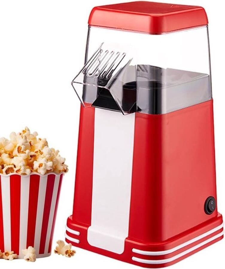 Popcornmachine Hete Lucht Maker Filmavond Snacks Olievrije Bereiding Compact Ontwerp Rood