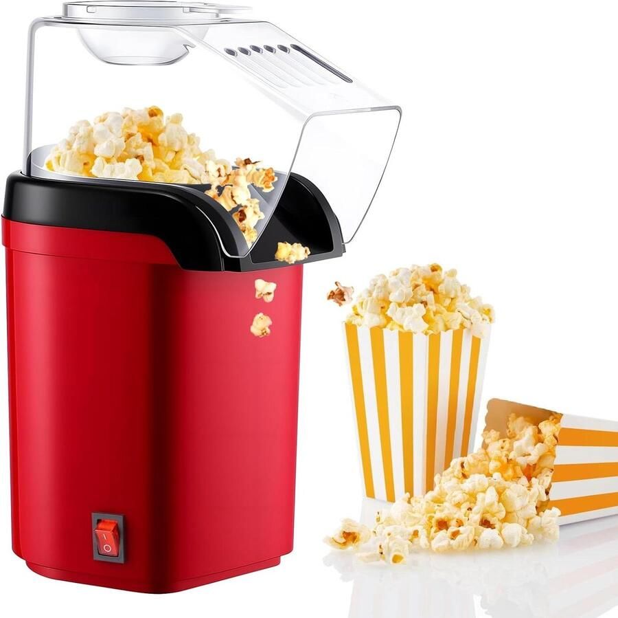 Popcornmachine Hete Lucht Mini Popcornmaker Films Kijken Snelle Bereiding 1200 W Rood