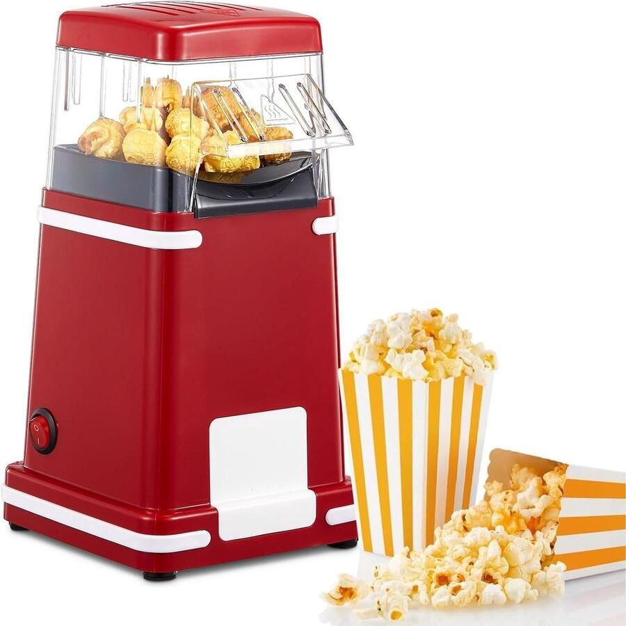 Popcornmachine Hete lucht Thuisbioscoop maken Gezond en olievrij 60 Gram Rood