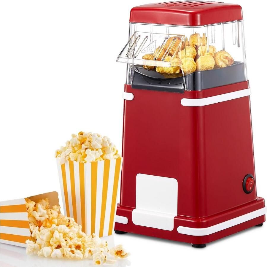 Popcornmachine Hete Lucht Snack Maker Thuisbioscoop Genieten Olievrije Bereiding 60 Gram Capaciteit Rood