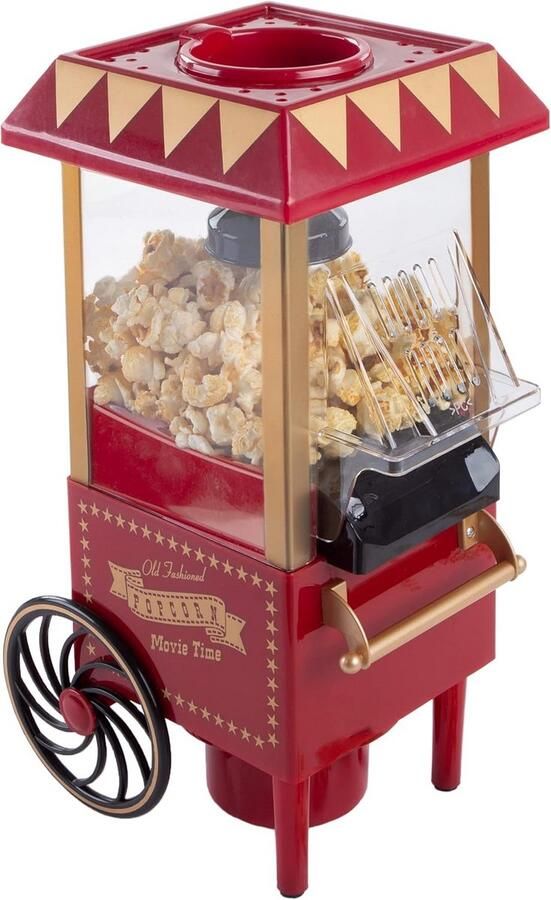 Popcornmachine Hete Lucht Vintage Stijl Tot 6 Kopjes Rood