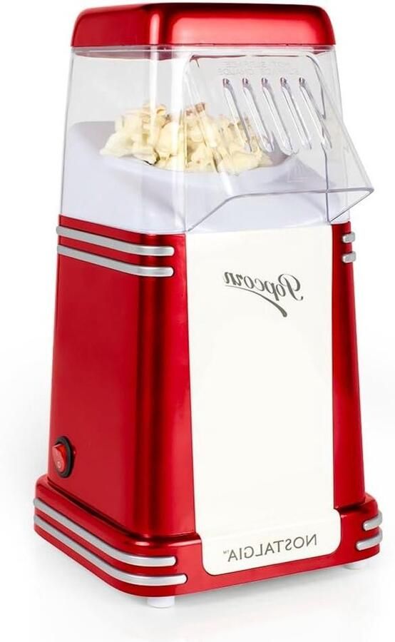 Popcornmachine Hetelucht Gezonde Snackmaker Snacks Maken Olievrij Poppen 19 Liter Rood