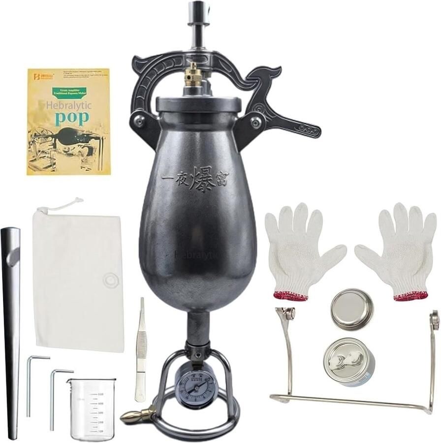 Popcornmachine Hoge Druk Popcornmaker Verse Popcorn Maken Dubbel Veiligheidsventiel 1 Liter Capaciteit Zilver