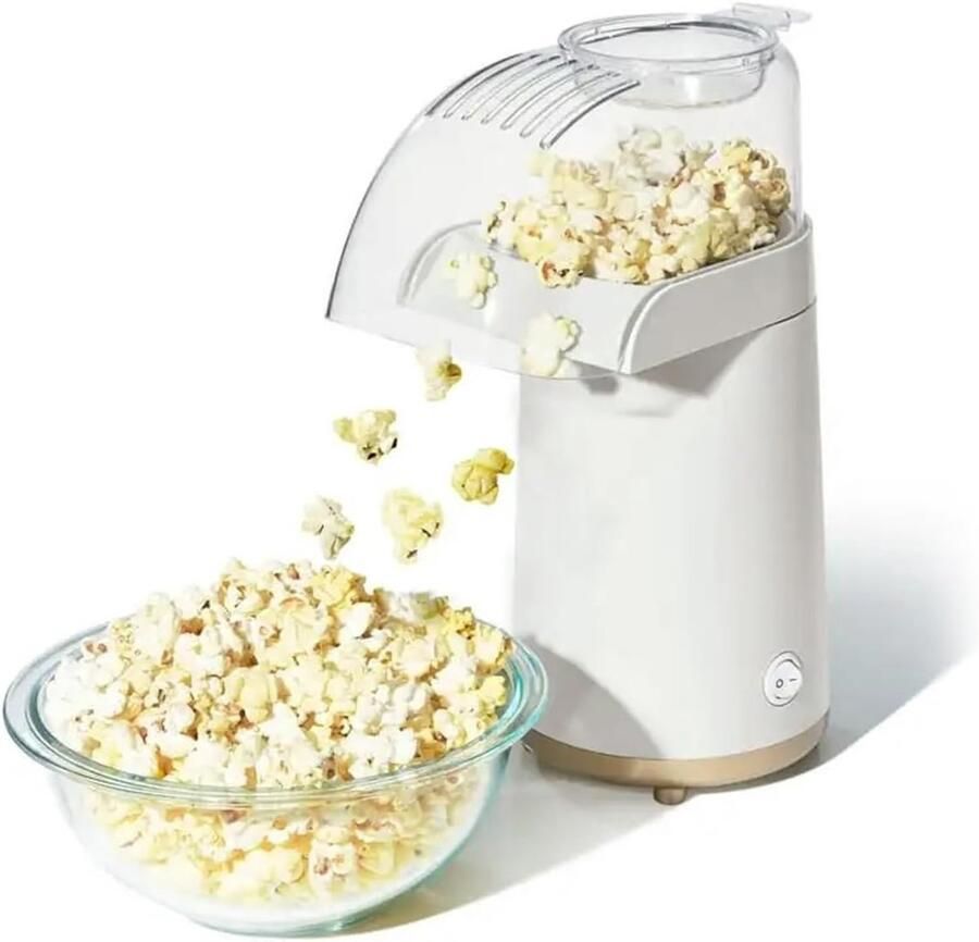 Popcornmachine Lucht Popcornmaker Thuisfilms Kijken Gezonde Popcorn Zonder Olie 1220 inch hoog Wit