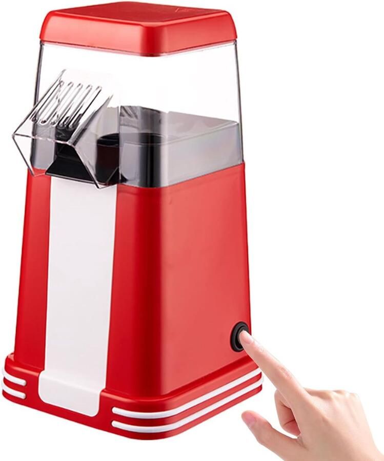Popcorn Machine Popcorn Maker Filmavonden Thuis Hete Lucht Bereiding 15.5x15.5x30cm Wit