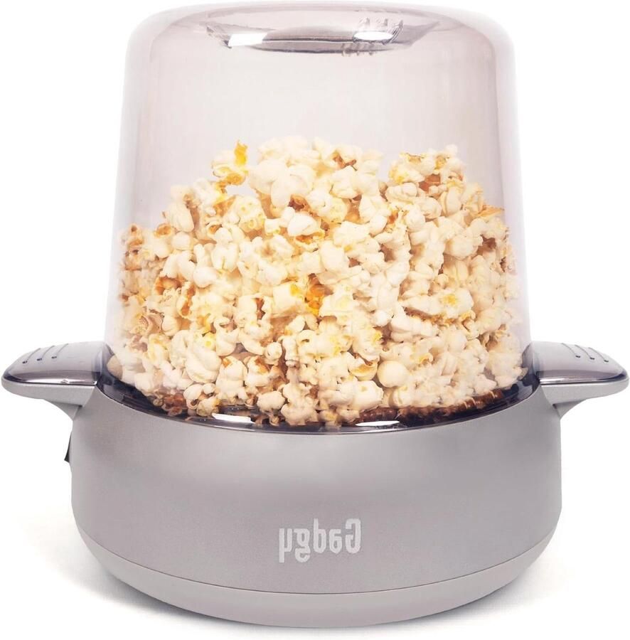 Popcornmachine met Roersysteem Popcorn Maker Popcorn Apparaat Filmavonden Thuis Inclusief Botervak 45 Liter Zilver