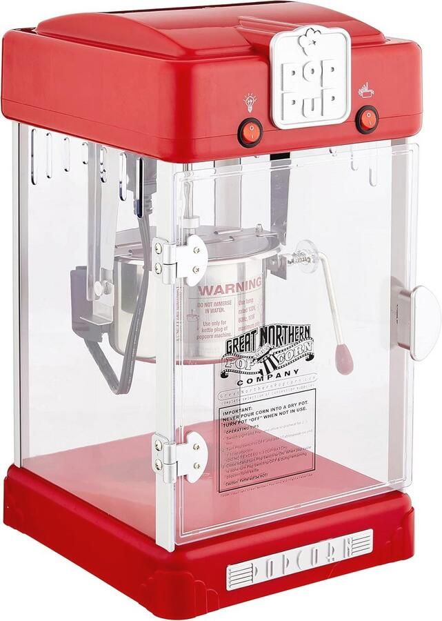 Popcornmachine met RVS Ketel 2.5oz Popper met Serveertray Verwarmlicht en Accessoires