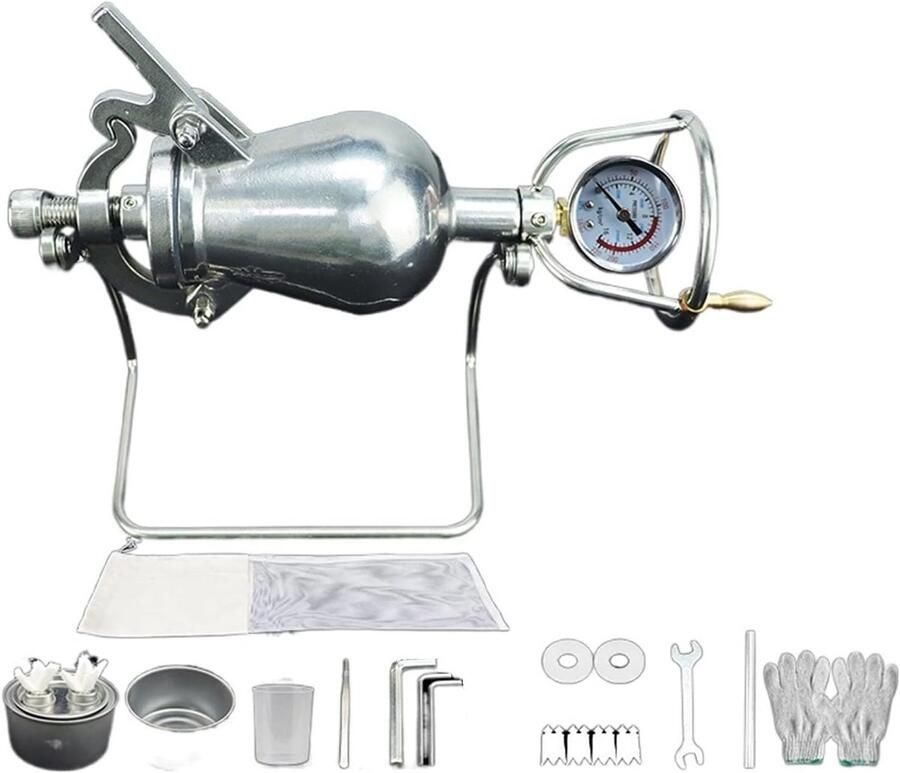 Popcornmachine Mini Popper Thuisgebruik Met Manometer 238ml Zilver
