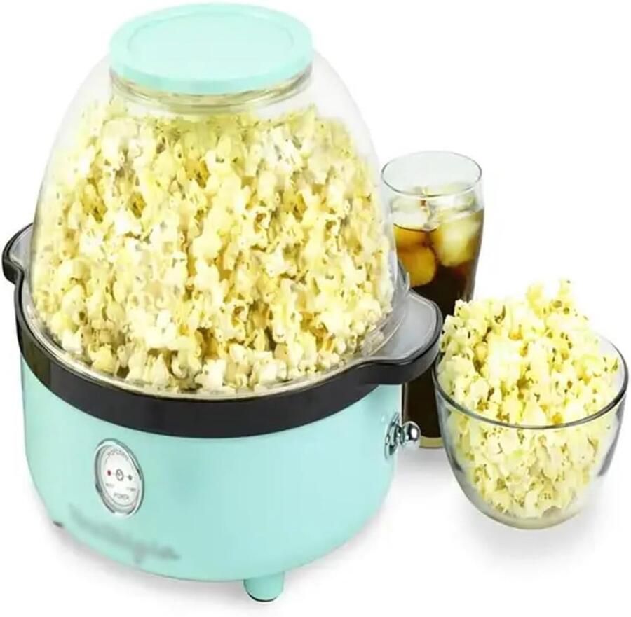 Popcornmachine Popcornmaker Filmavond Halogeenwarmtetechnologie 24 kopjes Rood