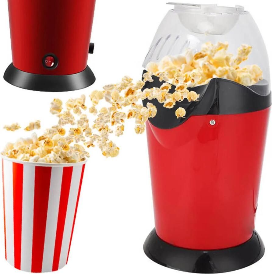 Popcornmachine popcornmaker olievrij hetelucht gezonde snack vetvrij olievrije popcorn keukengadget Geschikt voor thuis 1500 watt