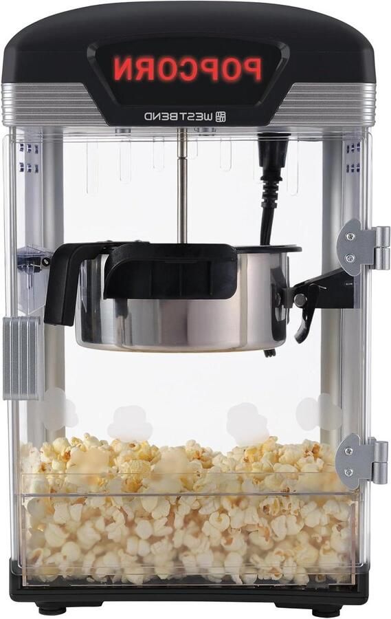 Popcornmachine Popcornmaker Popperchen Thuisbioscoop Avond Anti-aanbaklaag Ketel 4 Liter Zwart