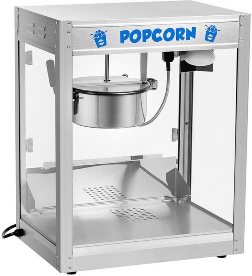 Popcornmachine – Popcornmaker – Snackmachine – Pofmaïs Machine – Bioscoopmachine – 1350W Vermogen – RVS Behuizing & Automatisch Roersysteem