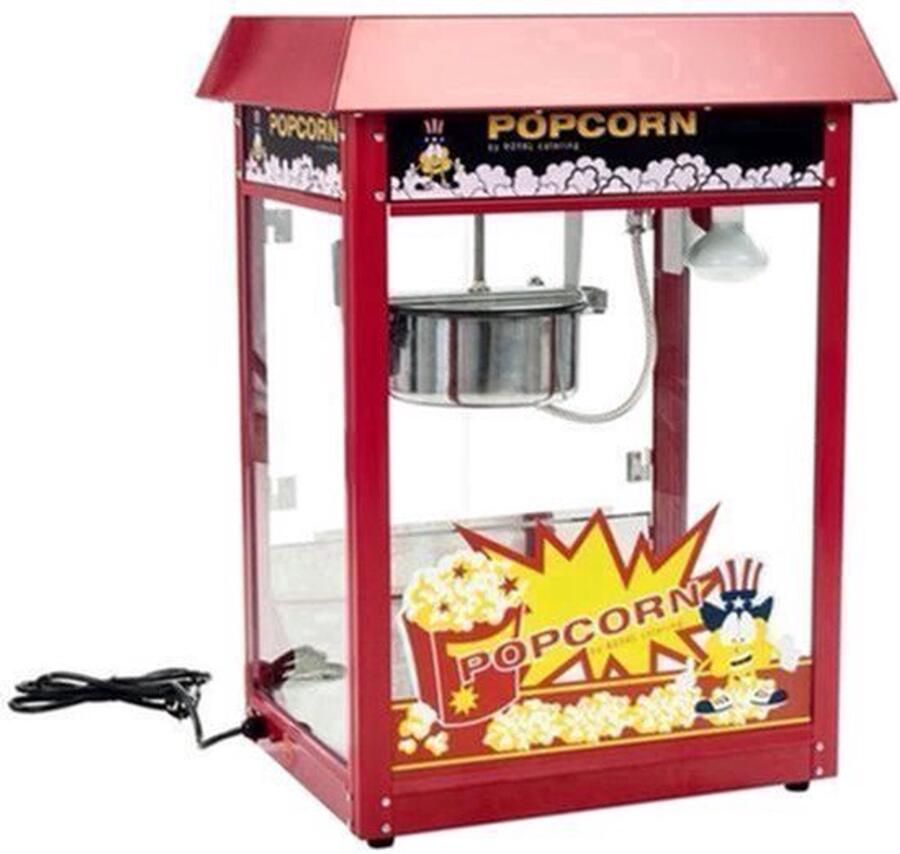Popcornmachine – Popcornmaker – Snackmachine – Popcornapparaat – Snackautomaat – Hoge Capaciteit 5-6 kg uur – Teflon Antiaanbaklaag met Glazen Behuizing