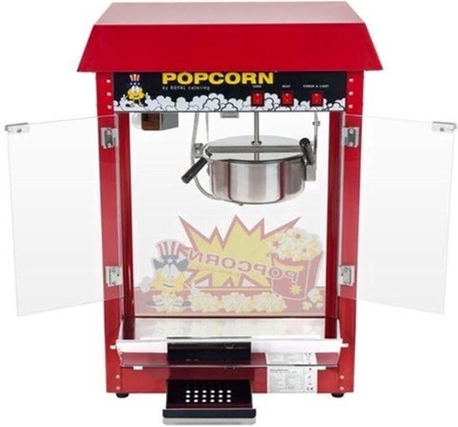 Popcornmachine – Popcornmaker – Snackmachine – Popcornapparaat – Snackautomaat – Hoge Capaciteit 5-6 kg uur – Teflon Antiaanbaklaag met Glazen Behuizing
