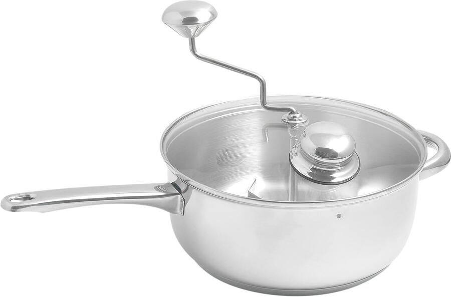 Popcornmachine Popcornpan Thuis Snacks Maken Met Zwengel 5 Liter Roestvrij Staal