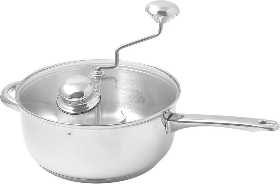 Popcornmachine Popcornpan Thuisfilm kijken Met draaihendel 5 Liter Roestvrij staal