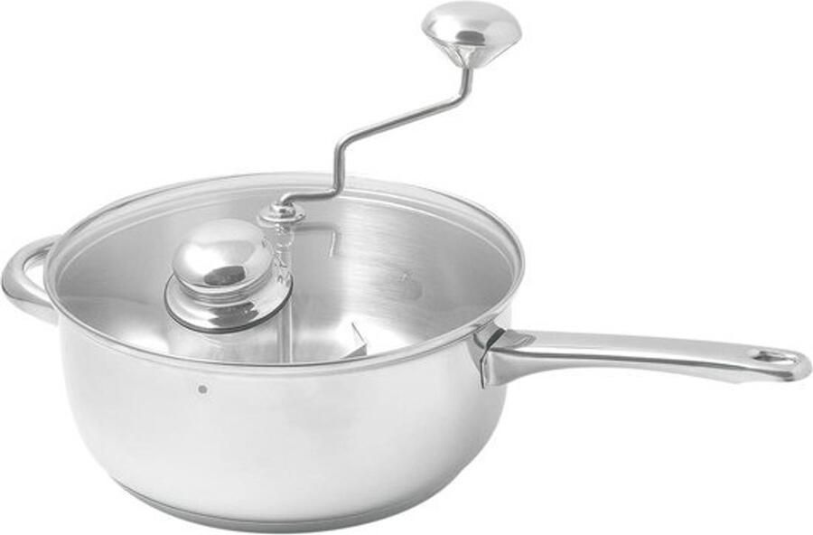 Popcornmachine Popcornpan Voor filmavonden thuis Met zwengel 5 liter Roestvrij staal