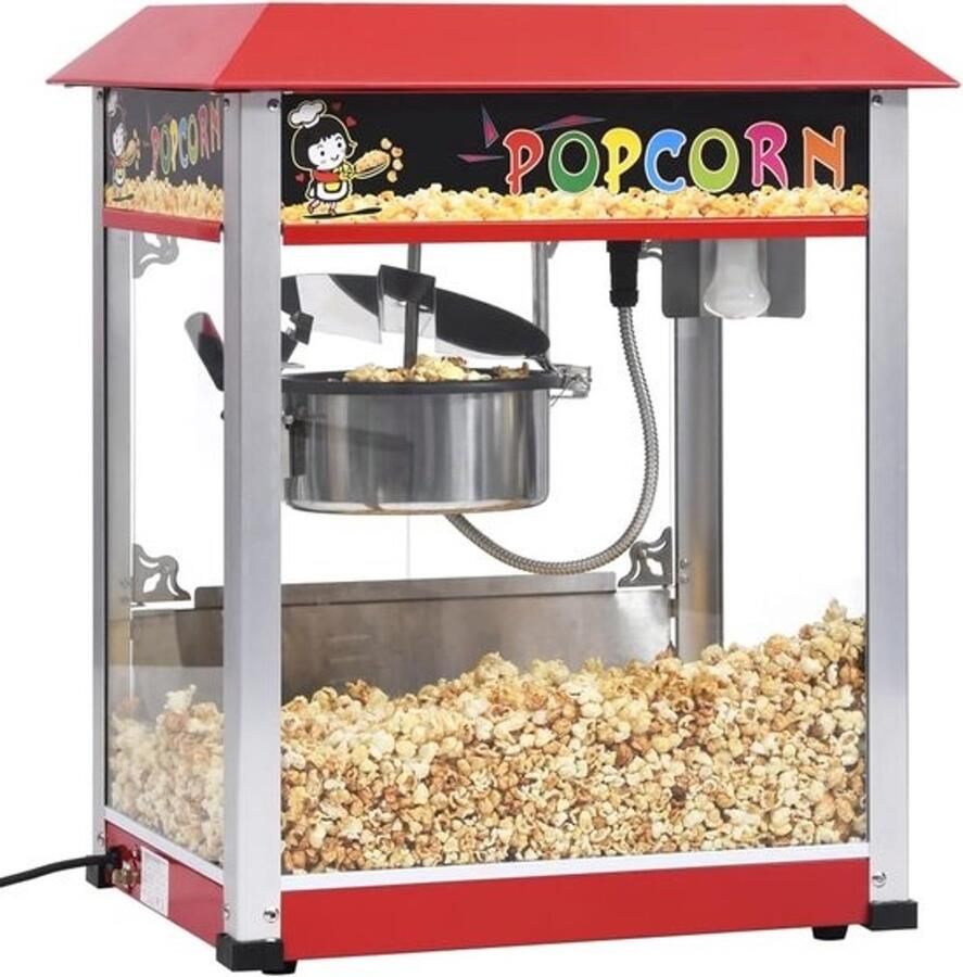 Popcornmachine Snack Maker Feesten en Evenementen Teflon Anti-aanbaklaag 54.5 x 40.5 x 68 cm Rood