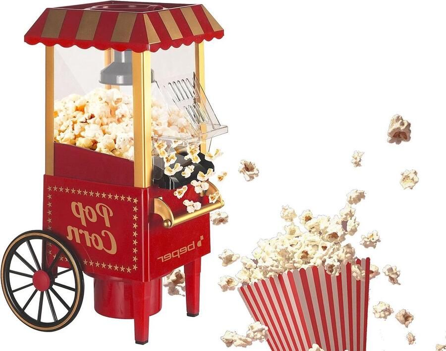 Popcornmachine Snack maker Gezellige avonden Vetvrije bereiding 53 Liter Rood Goud