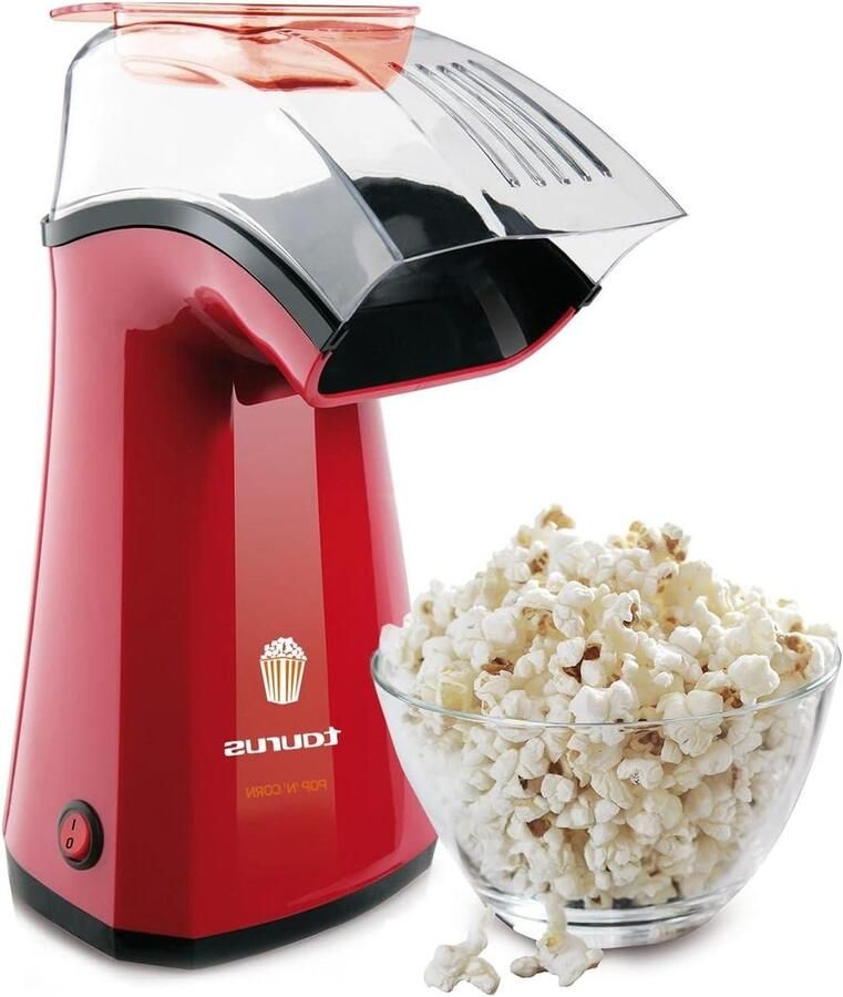 Popcornmachine Snack Maker Thuis Films Kijken Hetelucht Systeem Compact Formaat Rood