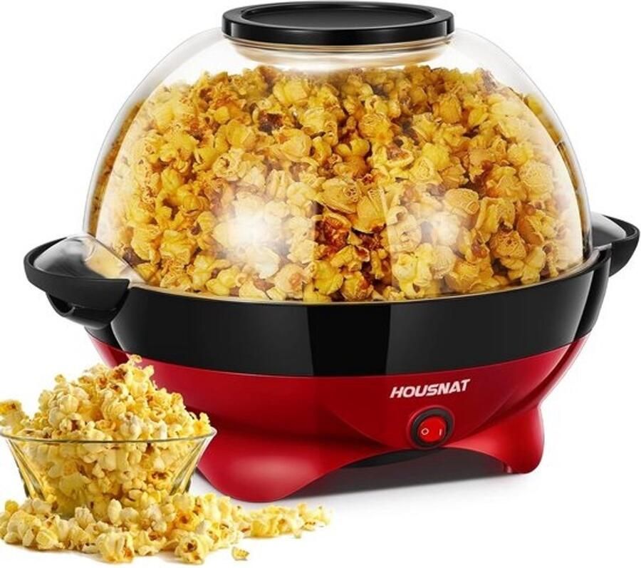 Popcornmachine Snackmaker Filmavond thuis Stille werking 5.5 Liter capaciteit Rood