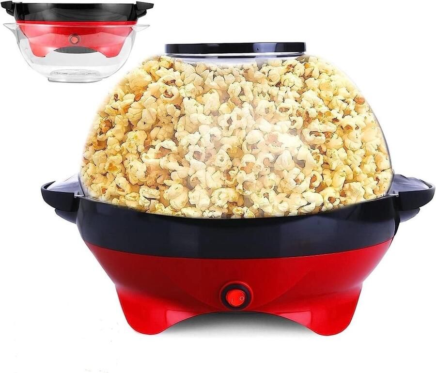 Popcornmachine thuis Snack maker Films kijken Automatische roerstaaf 5 Liter capaciteit Rood