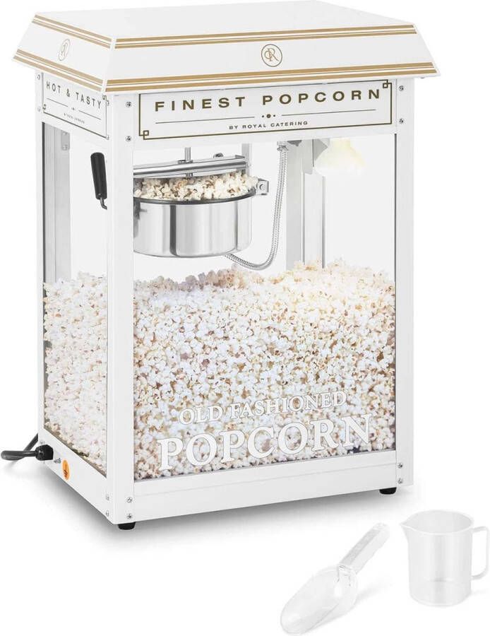 Popcornmachine Wit Goud Commerciële Foodservice 1.600 W 5-6 kg u Verlicht