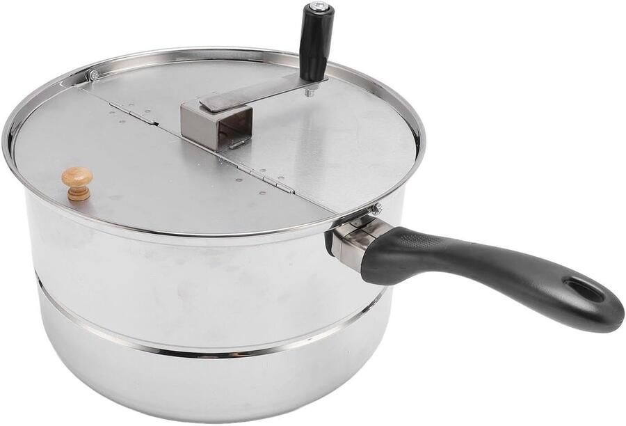 Popcornmaker Fornuis Popcorn Pan Snacks Maken Roestvrij Staal 11x65 Inch Zilver