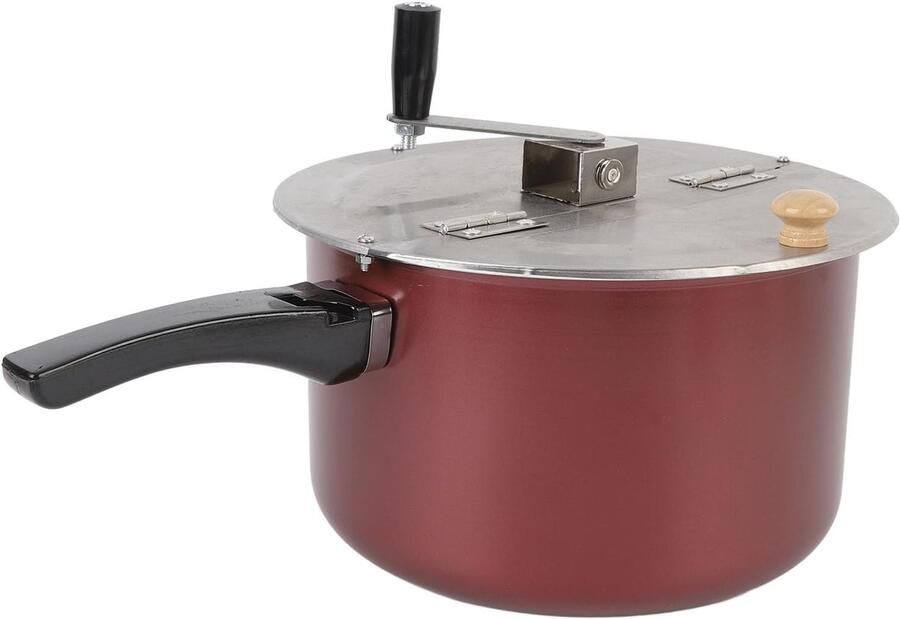 Popcornmaker Handgedraaid Snack Maker Filmavond Thuis Roestvrij Staal 28.5x16cm Zilver