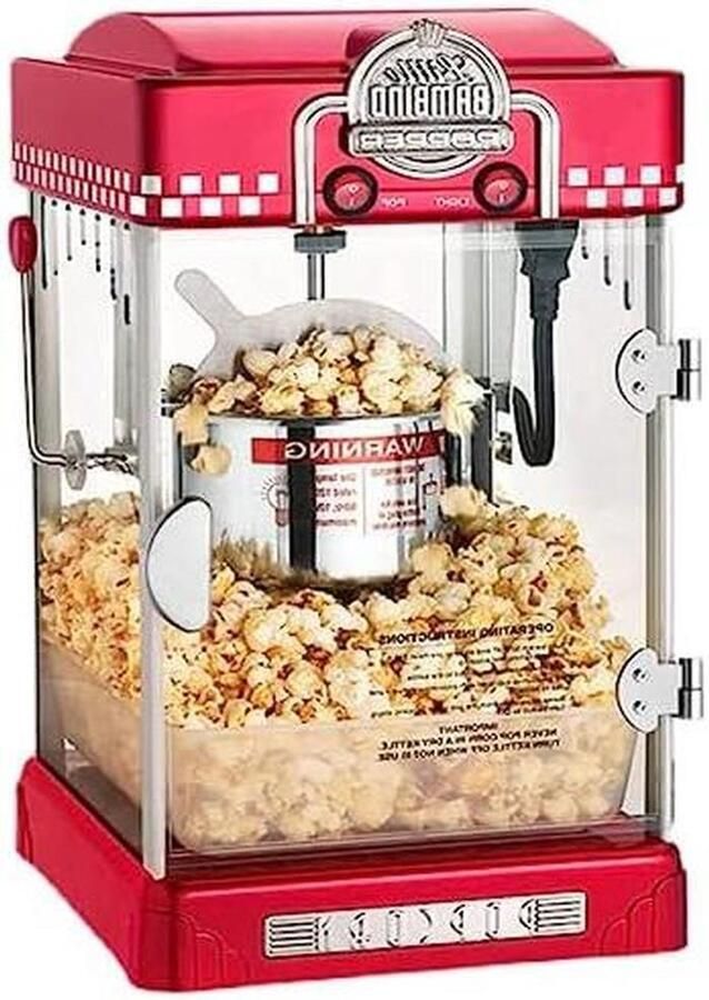 Popcornmaker Popcorn machine Thuisbioscoop avond Volautomatisch 3-5 minuten Rood