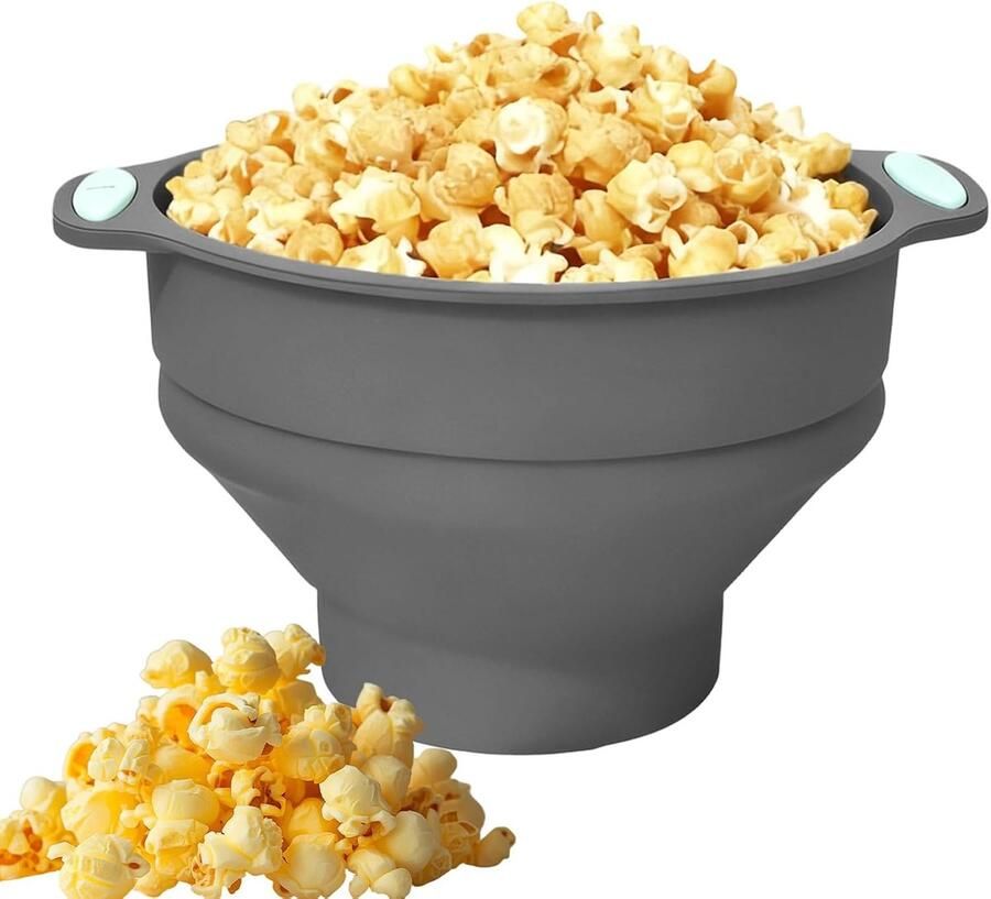 Popcornmaker Siliconen Magnetron Kom Snelle Snacks Maken Opvouwbaar Hittebestendig 24.8 x 20.6 cm Rood