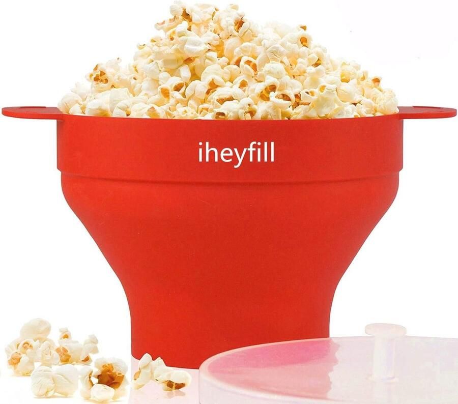Popcornmaker voor magnetron Opvouwbare silicone kom met handgrepen