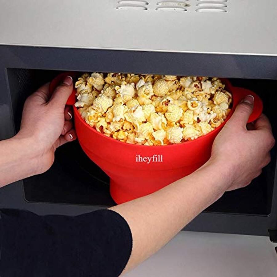 Popcornmaker voor magnetron Opvouwbare silicone kom met handgrepen - Foto 2