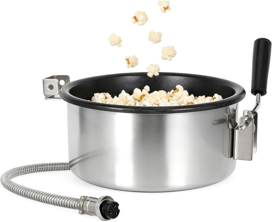 Popcorn pan Maak popcorn Thuis films kijken Anti-aanbaklaag 21 cm diameter Zwart